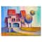 Designart - House With Red Roof In The Village - Modern Canvas Wall Art Print